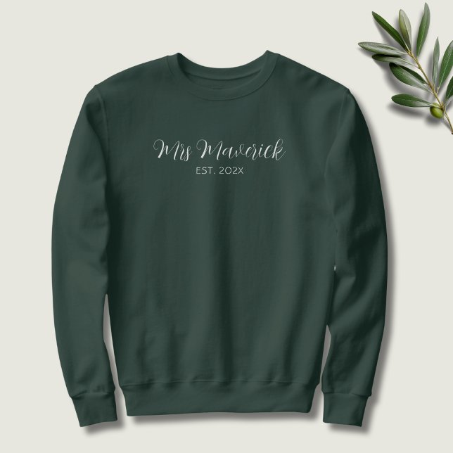 Mrs. Last Name Custom Bride Wifey zu Future Mrs. Sweatshirt (Miss to Mrs shirt
Bridal party shirt, Printed shirt for bride, Bride to be tshirt
)