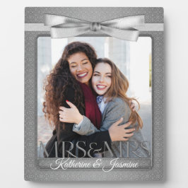 Mrs. Lesbian Gay Wedding Silver Foto Frame Fotoplatte