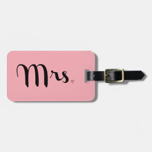 Mrs. Luggage Tag Black on Pink Gepäckanhänger