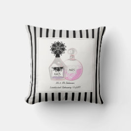 Mrs. & Mrs. Parfüms Flaschen Personalisiert Hochze Kissen