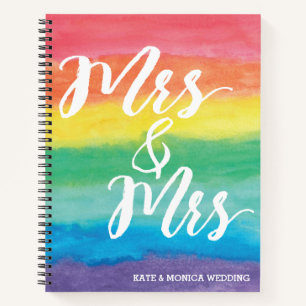 Mrs. & Mrs. Rainbow Lesbian Wedding Notizbuch