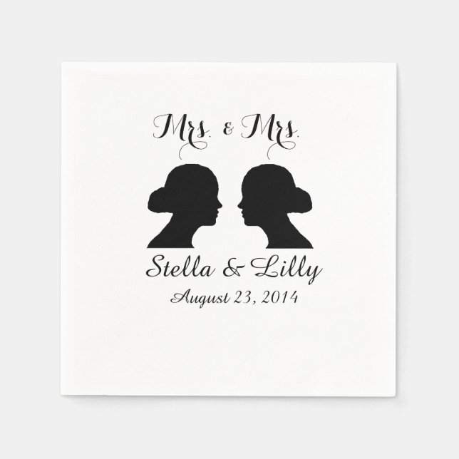 Mrs. & Mrs. Wedding Napkins Serviette (Vorderseite)