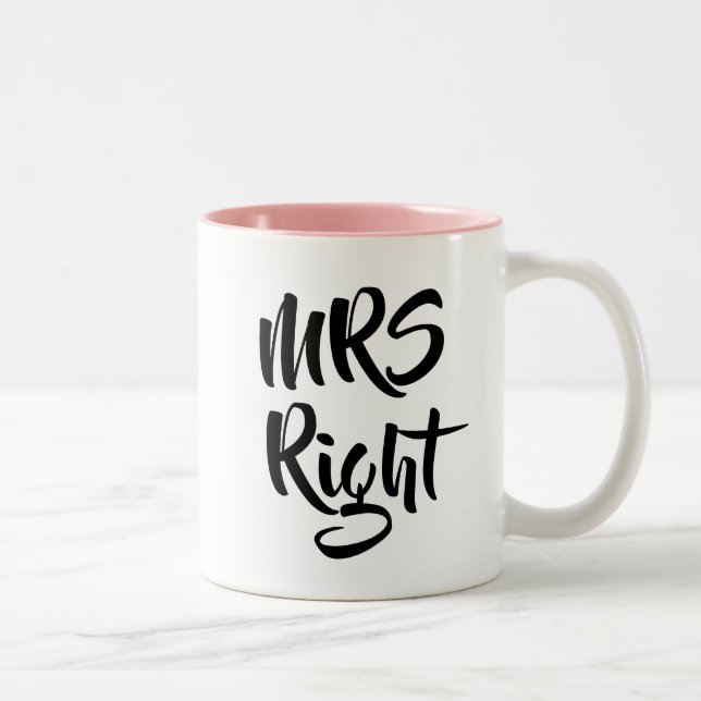 Mrs Right Fun Zweifarbige Tasse (Rechts)