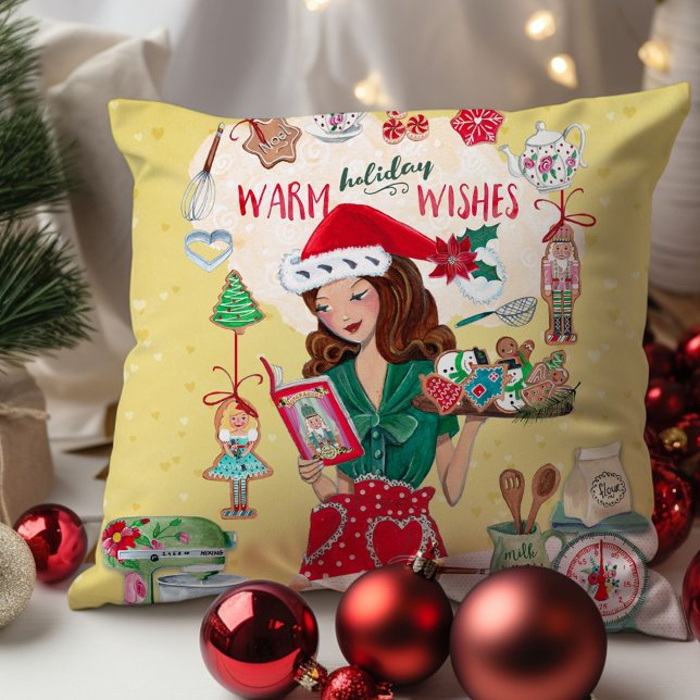 Mrs Santa Chirstmas Nutcracker Cookies Kitchen Kissen (Mrs Santa Chirstmas Nutcracker Cookies Kitchen Throw Pillow)