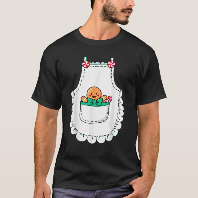 Mrs Santa Claus Apron Gingerbread Candy Cane Chris T-Shirt (Vorderseite)