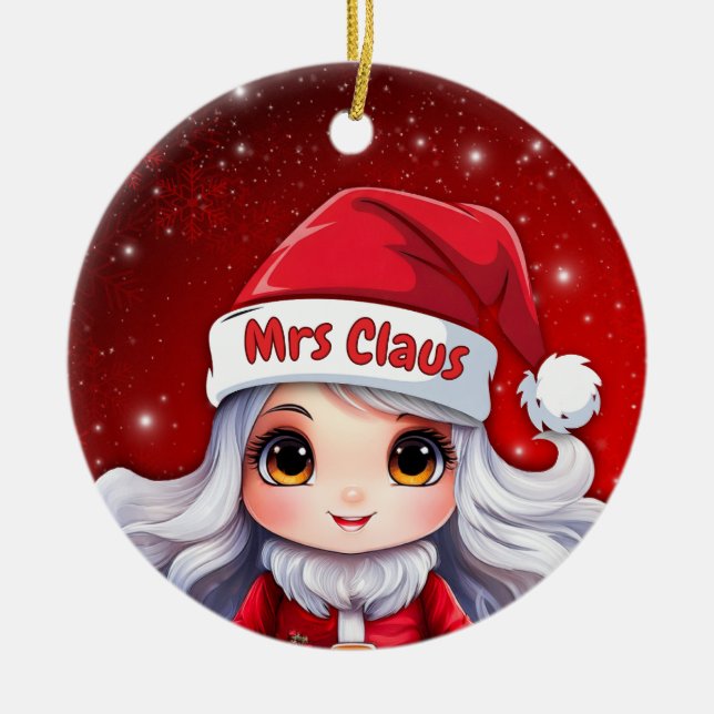 Mrs Santa Claus 🤶🎄 Keramik Ornament (Vorne)