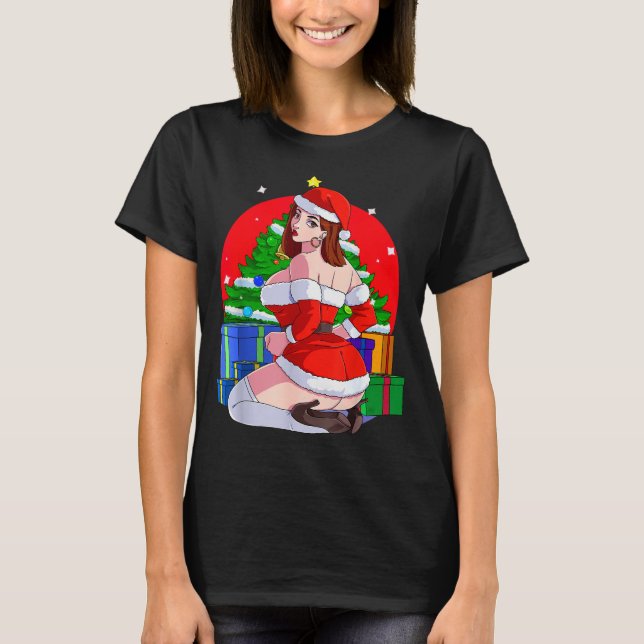 Mrs Santa Claus Y Mama Christmas Pajamas Xmas Gift T-Shirt (Vorderseite)