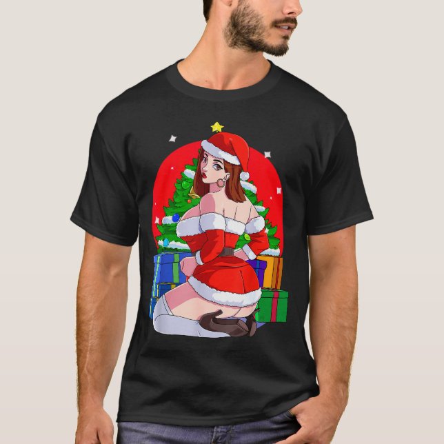 Mrs Santa Claus Y Mama Christmas Pajamas Xmas Gift T-Shirt (Vorderseite)