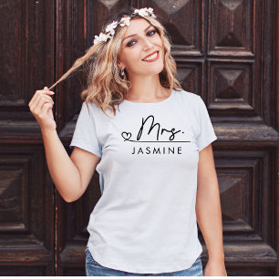 Mrs Script Individuelle Hochzeit T-Shirt