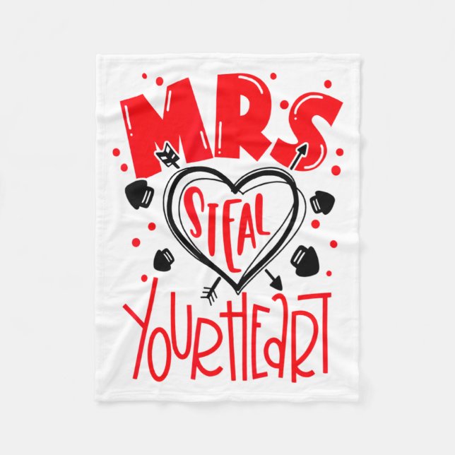 Mrs Steal Your Heart Valentines Day Matching Coup  Fleecedecke (Vorderseite)