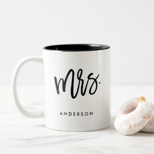 Mrs.Trendy Skript personalisiert Zweifarbige Tasse