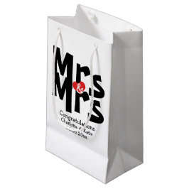Mrs. und Mrs. Black Red Bold Modern Personalisiert Kleine Geschenktüte