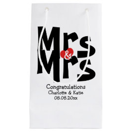 Mrs. und Mrs. Black Red Bold Modern Personalisiert Kleine Geschenktüte