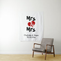 Mrs und Mrs Fotohintergrund personalisierte Hochze
