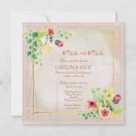 Mrs. und Mrs. Spring Watercolor Gold Geometric