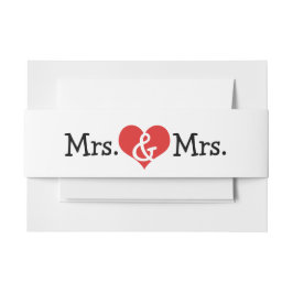 Mrs. und Mrs. Two Brides Wedding Einladungsbanderole