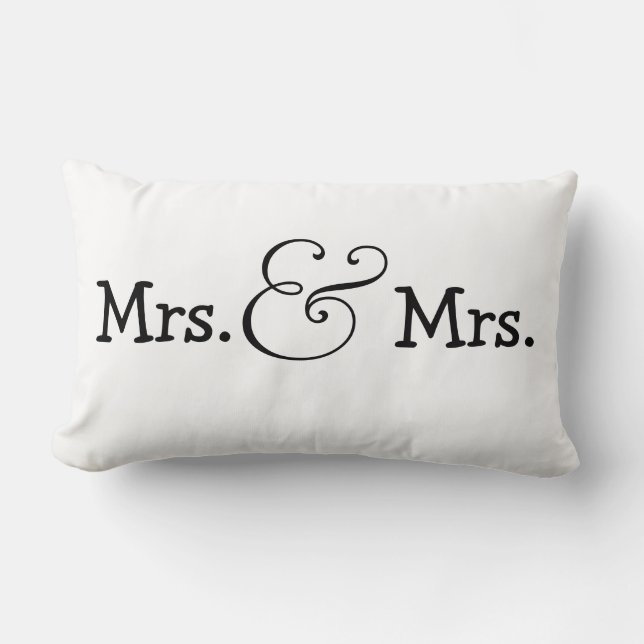 Mrs. und Mrs Two Brides Wedding Gift Lendenkissen (Vorderseite)