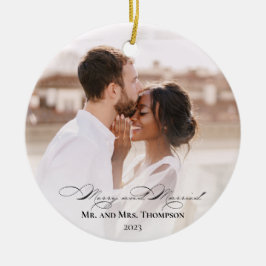 Mrs. Verheiratet Merry Foto Unsere ersten Weihnach Keramik Ornament