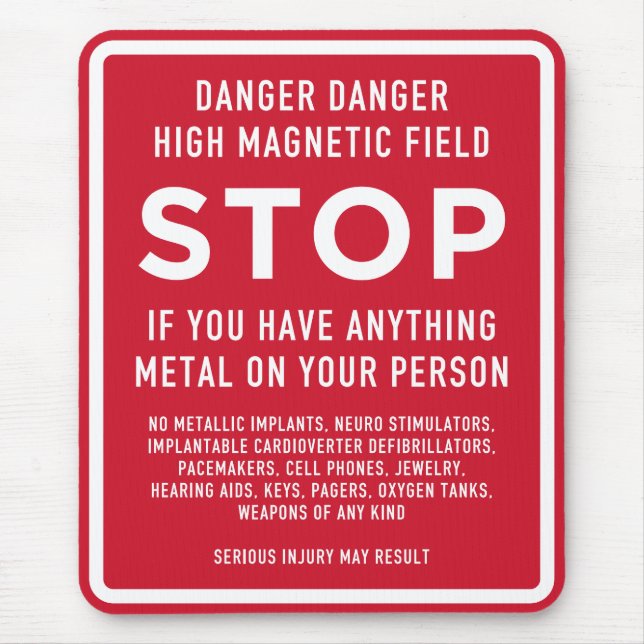 MRT-Sicherheitswarnung - Hochmagnetisches Feld Ale Mousepad (Vorne)