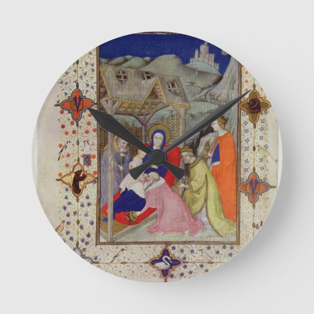 MS 11060-11061 Stunden Notre-Dame: Sexte, Adorati Runde Wanduhr (Vorderseite)