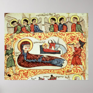 Ms 404 fol.1v The Nativity, from a Gospel Poster