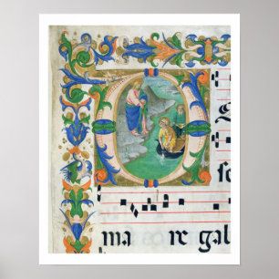 Ms 515 f.1r The Miraculous Draught of Fishes, from Poster