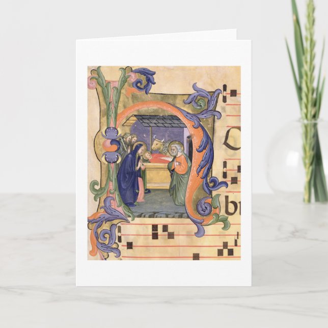 Ms 571 f.6r Historiated initial 'H' depicting the (Vorderseite)