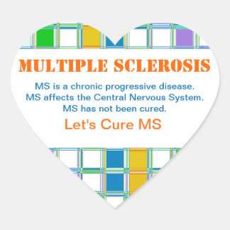 MS Awareness heart Stickers for Multiple Sklerose