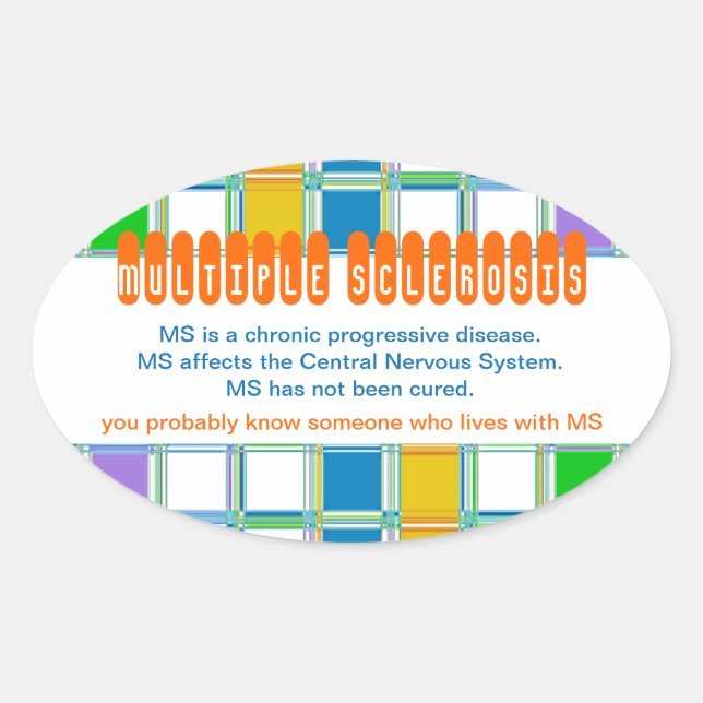 MS Awareness Oval Stickers for Multiple Sklerose (Vorderseite)