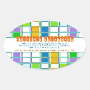 MS Awareness Oval Stickers for Multiple Sklerose