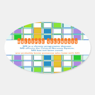 MS Awareness Oval Stickers for Multiple Sklerose