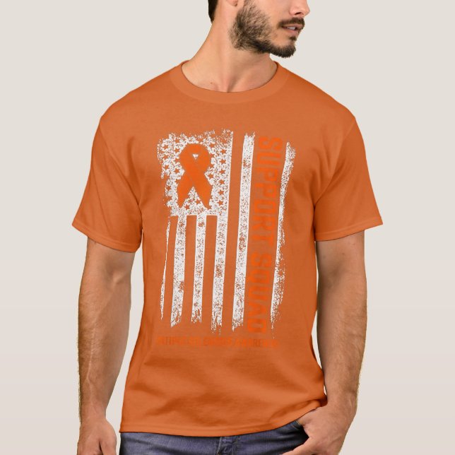 MS Flag Orange Support Squad Multiple Sclerosis Aw T-Shirt (Vorderseite)