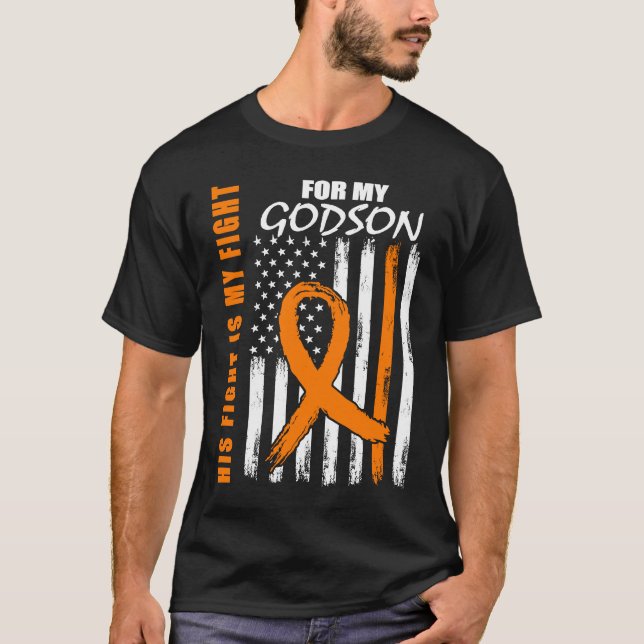 MS His Fight Is My Fight Godson Multiple Sclerosis T-Shirt (Vorderseite)