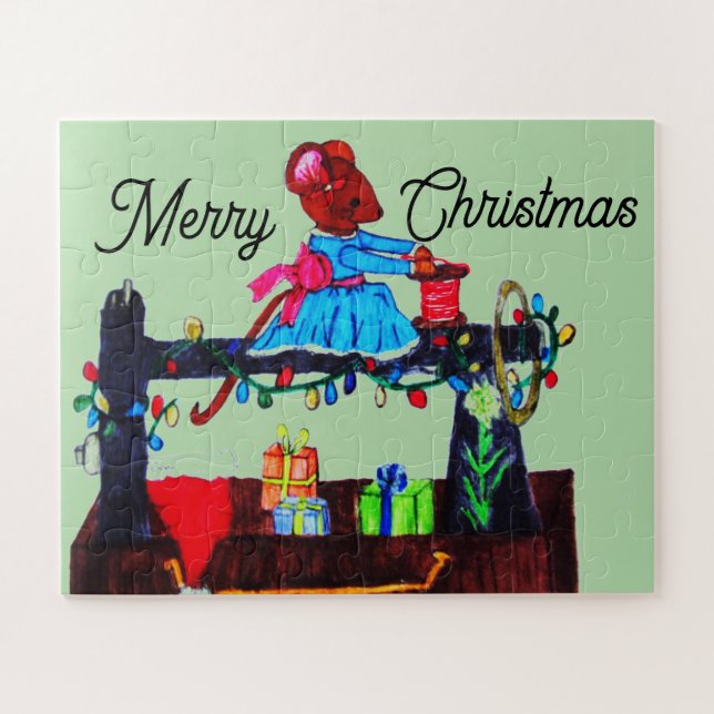 MS. MOUSE MAKES A SANTA HAT  PUZZLE (Horizontal)