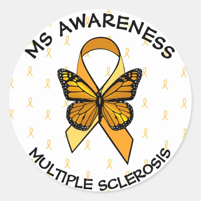 MS Multiple Sklerose Awareness Butterfly Sticker (Vorderseite)