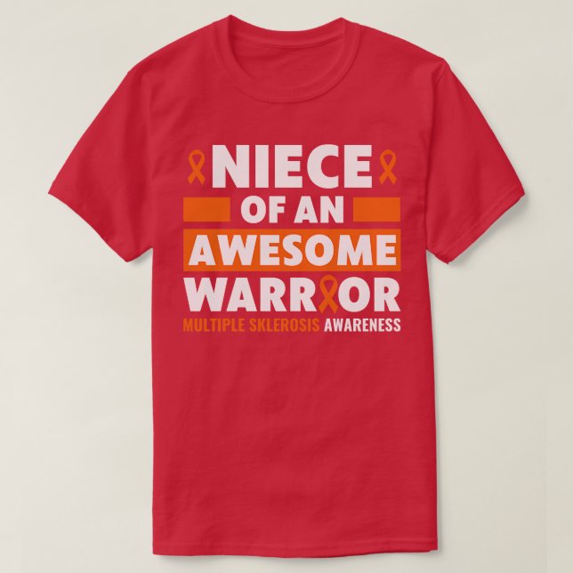 MS Multiple Sklerose Awareness Nichte a Warrior T-Shirt (Design vorne)
