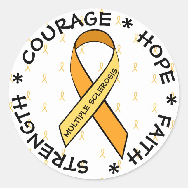 MS Multiple Sklerose ORANGE Ribbon Sticker (Vorderseite)