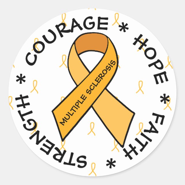 MS Multiple Sklerose ORANGE Ribbon Sticker (Vorderseite)