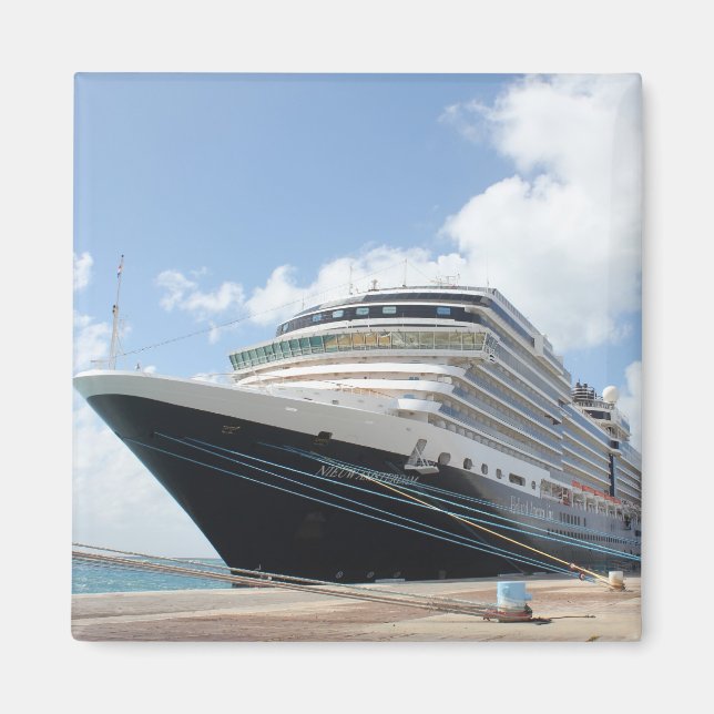 MS Nieuw Amsterdam Kreuzfahrtschiff auf Aruba Magnet (Vorne)