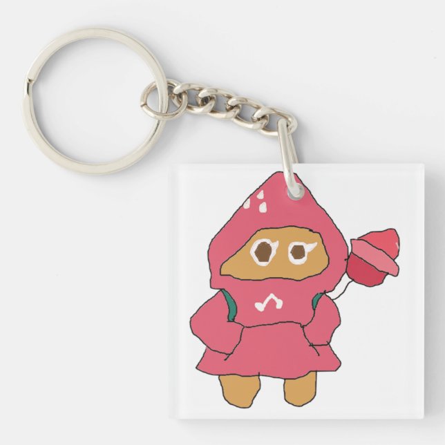 Ms Paint Cookie Run Erdbeerkeks Schlüsselanhänger (Vorderseite)