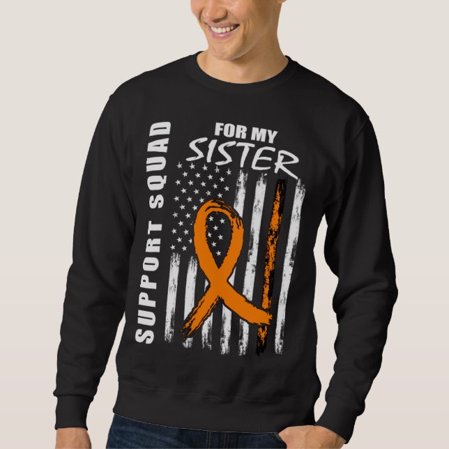 MS Sister Multiple Sclerosis Awareness USA Flag Fa Sweatshirt (Vorderseite)