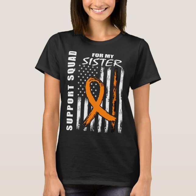 MS Sister Multiple Sclerosis Awareness USA Flag Fa T-Shirt (Vorderseite)