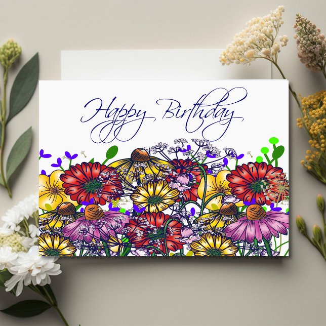 Ms Taylor Birthday Card Karte (Unique Birthday Cards: Geometric and Flat Art styles featuring florals, animals, and modern designs
)
