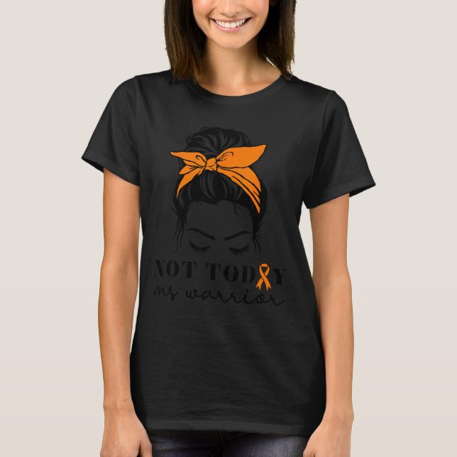 Ms Warrior Messy Bun - Multiple Sklerose-Bewusstse T-Shirt (Vorderseite)