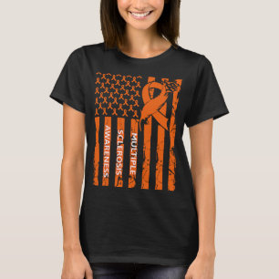 MS Warrior Multiple Sklerose Awareness Ribbon USA T-Shirt