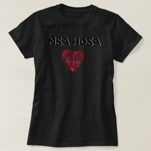 MSA HOSA - Schwarzer Text von Heartbeat T-Shirt (Design vorne)