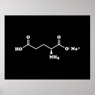 MSG MonoNatrium Glutamate Molecule Chemische Forme Poster