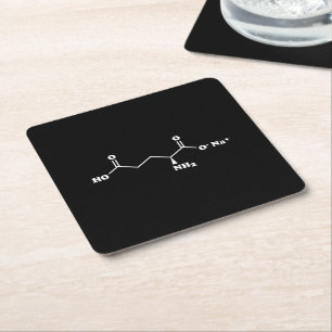 MSG MonoNatrium Glutamate Molecule Chemische Forme Rechteckiger Pappuntersetzer