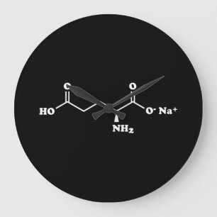 MSG Monosodium Glutamate Molecule Chemical Formula Große Wanduhr