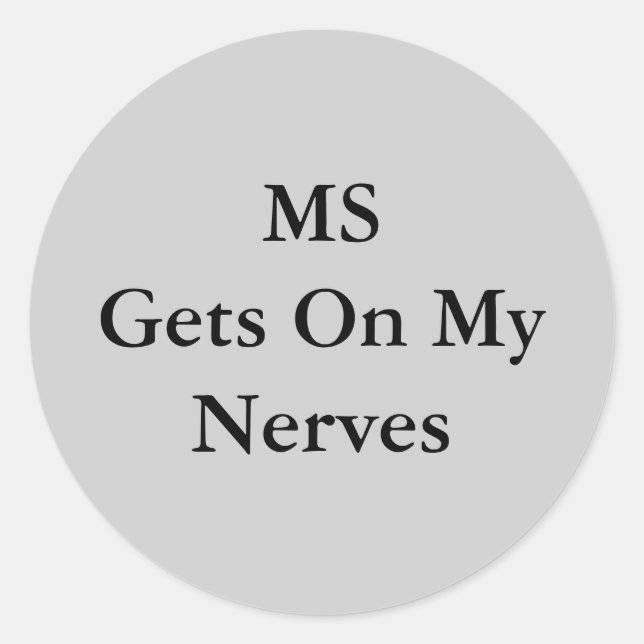 MSGets auf MyNerves Runder Aufkleber (Vorderseite)